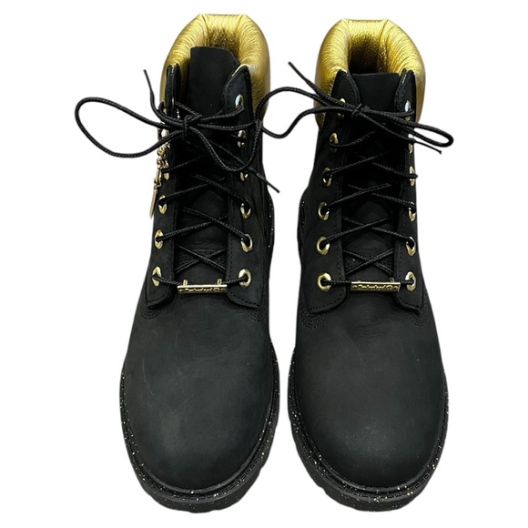 TIMBERLAND Women’s 6” Heritage Premium Hiking Boots black gold metallic panel 9 - Picture 5 of 5